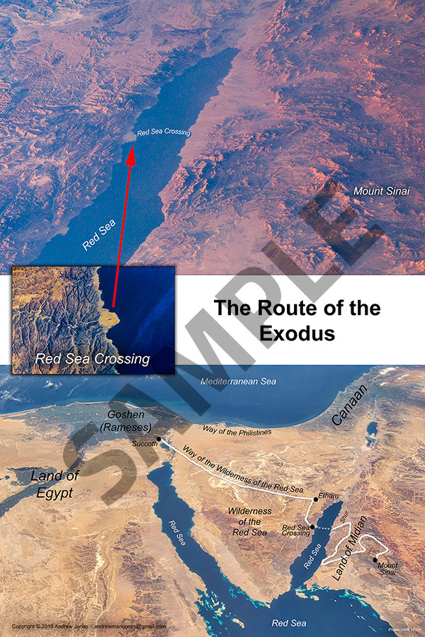 Route of the Exodus and land of Midian poster.