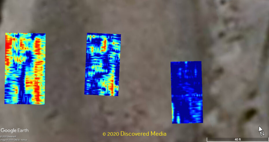 GPR scans of the excavation pits