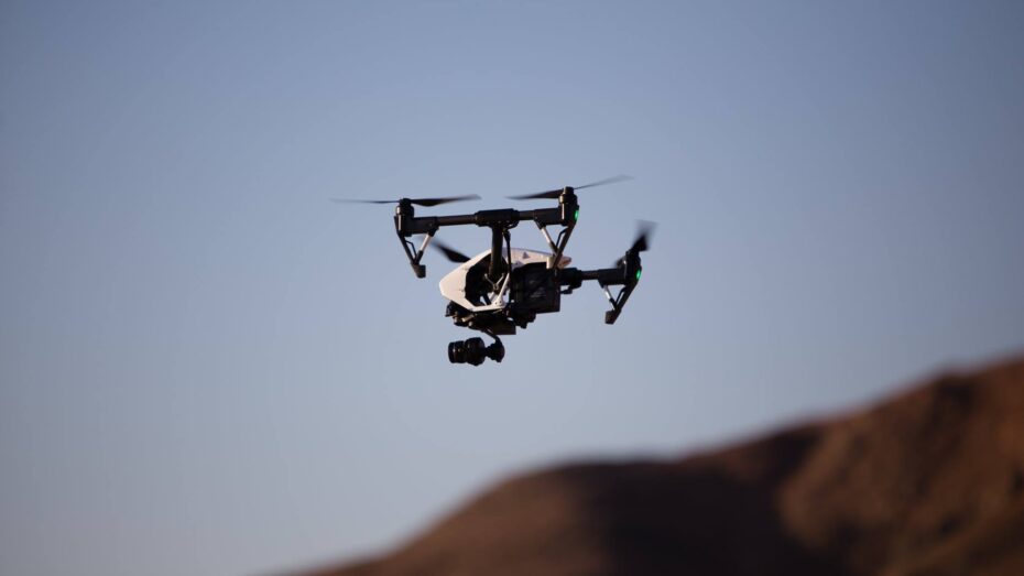 Andrew Jones using drone in Saudi Arabia at Mount Sinai