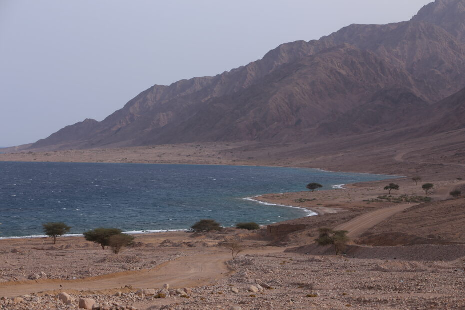 The mountains surrounding the real Red Sea crossing, Nuweiba, Egypt
