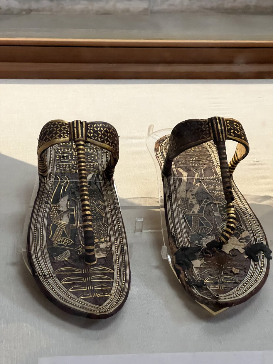 Ancient Egyptian sandals. During the exodus God performed a miracle and the sandals of the Israelites did not wear out during their 40 years of wandering.